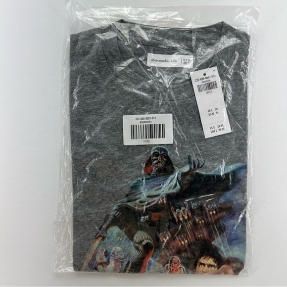 🩷 abercrombie kids - Girls Star Wars Graphic Tee - Grey. Size: 11/12. NIB - Picture 2 of 10